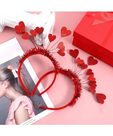 Minkissy 2 Pieces Heart Hair Tillettes - Valentine's Day Headband for Women & Girls | Perfect for New Year & Christmas Photo Props - Buy Online on GoSupps.com
