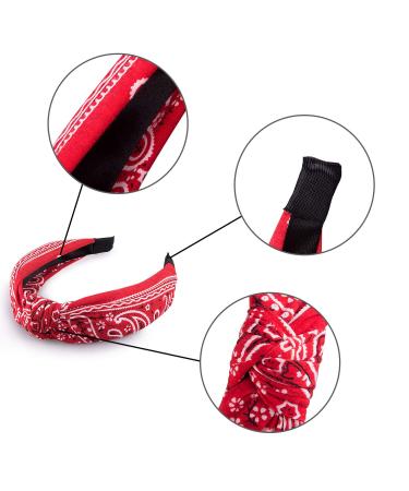 Duufin 6-Piece Paisley Boho Knot Headbands for Women and Girls - Vintage Twisted Cross Knot Design - Classic Colors - Buy Online on GoSupps.com