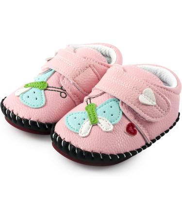 Baby Toddler Shoes PU Leather 12-18 Months | Butterfly Pink Boys Girls Shoes - Buy Online on GoSupps.com