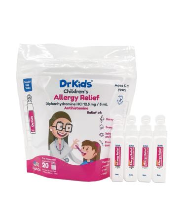 Dr. Kids Children's Allergy Relief Medicine with Diphenhydramine 20 Pre-Measured Single-Use Vials 20 Count (Pack of 1)