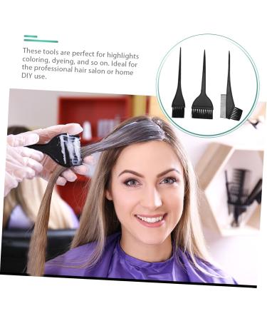 Ipetboom 1 Set Hair Coloring Tools Hair Dye Mixing Bowl Hair Coloring Comb Hair Dye Comb Hair Dye Brush Barber Cape Hair Coloring Bowl Hair Dye Cape Hair Dye Tools Shawl Plastic Baking Oil 20.5x6cm Black - Buy Online on GoSupps.com