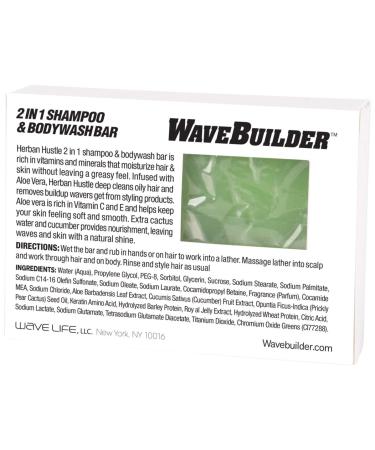 Wavebuilder Herban Hustle Aloe Cactus Water Cucumber 2-in-1 Shampoo & Bodywash Bar | Eco-Friendly Cleansing | International Shipping Available - Buy Online on GoSupps.com