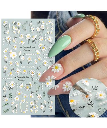 6pcs 5D Flower Nail Art Stickers - Spring/Summer Embossed Design Accessory - Buy Online on GoSupps.com
