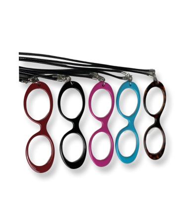 Reading Glasses Necklace Handheld Magnifying Glass Readers Black