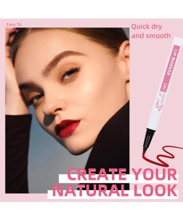 Buy Long Lasting Matte Natural Nude Pink Lip Stain Marker - Hydrating Lip Liner & Tint Pen Quick Dry & Smudge Proof | International Shipping Available - Buy Online on GoSupps.com