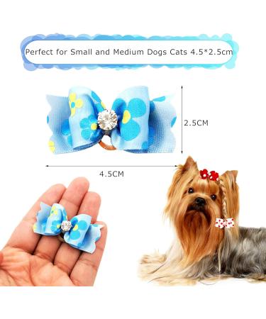 JpGdn 50Pairs/100Pcs Dog Hair Bows with Rubber Bands Cats Doggy Topknot Bow Ties Hair Grooming Accessories for Small Medium Long Hair Puppy Kitten 100pcs color random - Buy Online on GoSupps.com