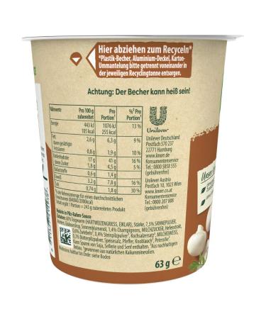 Buy Knorr Pasta Snack Mushroom & Cream | 8 x 63g Instant Noodles - Ready in 5 Minutes | Quick & Delicious International Shipping - Buy Online on GoSupps.com