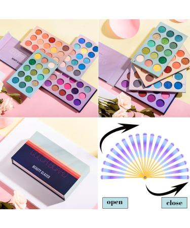 Beauty Glazed 60-Color Eyeshadow Palette Set with Brushes - Mattes, Metallics, Shimmers, Creams - Long Lasting & Easy to Apply - Buy Online on GoSupps.com