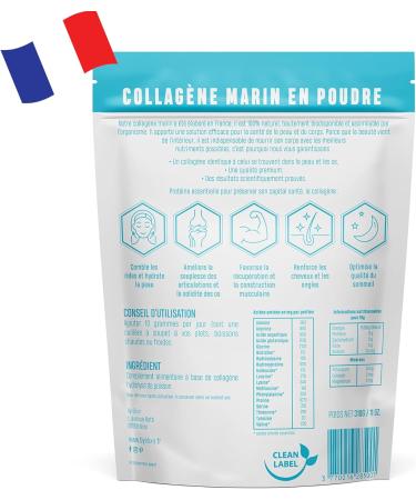 Hydrolyzed Marine Collagen Type I Powder - 310g Cure. Protein in Food Supplements for Skin Hair Bodybuilding and Joints - Patented - Made in France. - Buy Online on GoSupps.com
