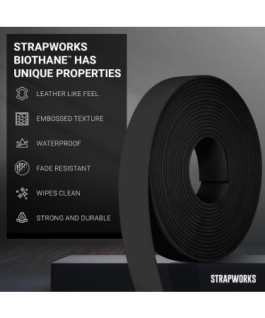 Strapworks BioThane Beta Series Coated Webbing 1 x 5 Yards - Black | Durable and Waterproof - Buy Online on GoSupps.com