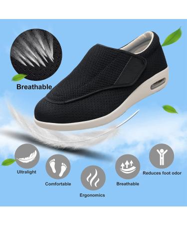 QSXWDCEF Diabetic Shoes for Swollen Feet - Adjustable Closure Sandals, Extra Wide Velcro Slippers for Men & Women - Comfortable Rehabilitation Shoes for Seniors - Beige 44 EU - Buy Online on GoSupps.com