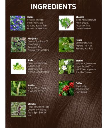 Buy Certified Organic Dark Brown Hair Color - Chemical & Allergy Free No Ammonia 100gm Pack of 2 for Men & Women - Vegetal Safe Bio Natural Hair Dye - Buy Online on GoSupps.com