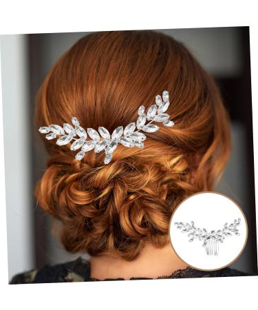 DOITOOL rhinestone side comb decorative hair combs manual comb hair rhinestone clips for hair Glass Miss hair comb Hair piece bride hair comb clips European and American hairpin - Buy Online on GoSupps.com