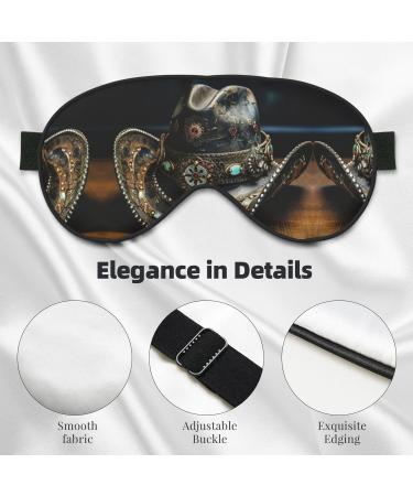 American West Rodeo Hat Eye Mask | Soft Double-Sided Sleep Blindfold with Adjustable Strap - Block Out Light in Black - Buy Online on GoSupps.com