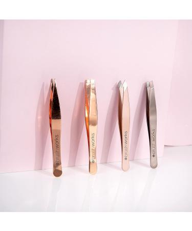 HD Combination Tweezers 4-Piece Set - Precision Rose Gold Beauty Tools for Effortless Grooming | International Shipping Available - Buy Online on GoSupps.com