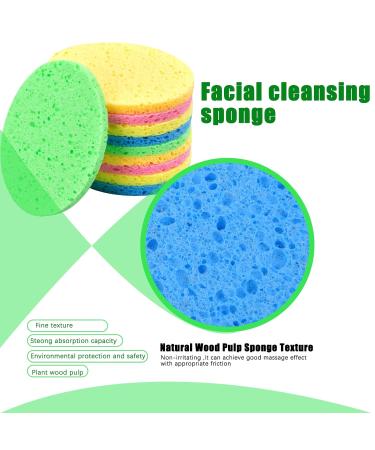 10 Natural Cellulose Face Washing Sponges | Oval Facial Cleaning Sponges for Spa & Makeup Removal | 5 Colors - International Shipping - Buy Online on GoSupps.com