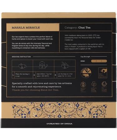 Blendart Masala Chai Tea Bags | Masala Miracle Assam Chai Tea Bags | Combo Pack of 3 | 15 Tea Bags Each Masala Chai 45 Tea Bags - Buy Online on GoSupps.com