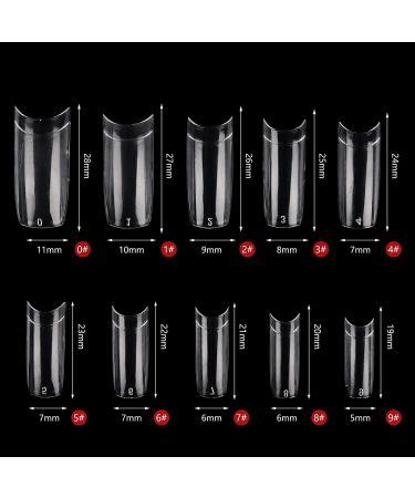 Yokilly Acrylic Nails Tips Set - 1000pcs French Press On False Tips with Case, Nail Files, Clipper - 10 Sizes Clear & Natural Long for Nail Art - Buy Online on GoSupps.com