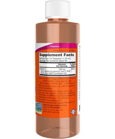Now Foods Sun-E Liquid 4 fl oz | Vitamin E Supplement for Skin & Immune Support - Buy Online on GoSupps.com