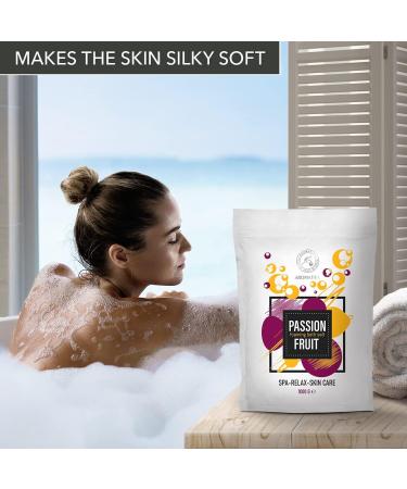 Passion Fruit Foaming Bath Sea Salt - 35 Oz | Bubble Bath with Almond & Grape Seed Oil | Aromatherapy Bath Salts for Relaxation - Buy Online on GoSupps.com