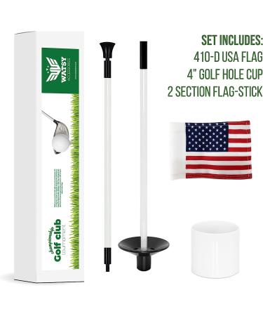 WATSY USA Golf Flagstick Practice Mini Putting Green Flags - Portable 2-Section Design for Home Training - USA Set of 1 - Buy Online on GoSupps.com