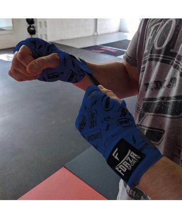 Forza Sports 180 Mexican Style Boxing & MMA Handwraps - Columbia Blue | Comic Book Design - Buy Online on GoSupps.com