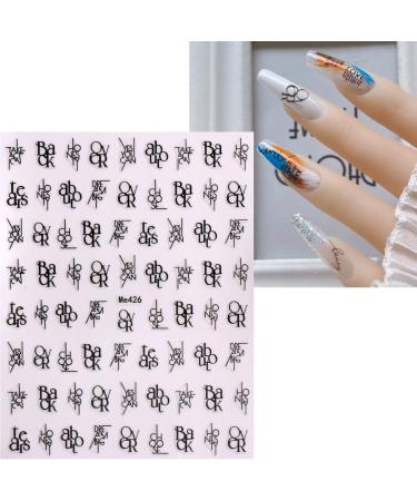 JMEOWIO 10 Sheets Letters Nail Art Stickers Decals Self-Adhesive Colorful Nail Supplies Nail Art Design Decoration Accessories - Buy Online on GoSupps.com