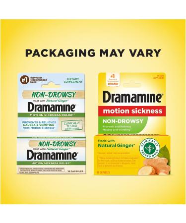 Dramamine Motion Sickness Non-Drowsy 18 Count - Fast Relief for Travel Nausea - Pack of 1 - Buy Online on GoSupps.com
