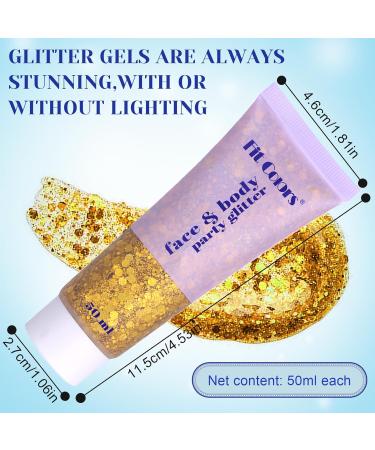 Body Glitter Gel - Yellow Festival Face & Body Glitter Liquid for Make Up DIY Nail & Lips | 50ml Glitter Gel Accessories - Buy Online on GoSupps.com