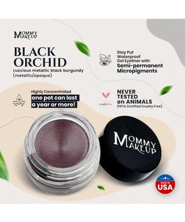 Mommy Makeup Stay Put Gel Eyeliner | Waterproof Smudge Proof Long Wearing Cream Eyeliner | Black Orchid Metallic Black Burgundy - Buy Online on GoSupps.com