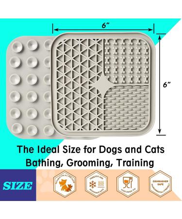 Kwispel Large Dog Lick Mat with Suction Cups for Anxiety - Slow Feeder Dispensing Treater Pad - Peanut Butter Flavor - Grey - Buy Online on GoSupps.com