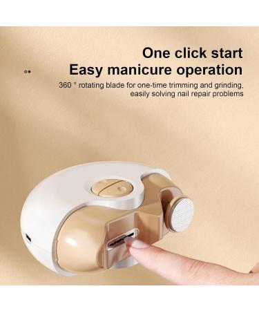 Poupangke Electric Nail Clippers for Adults | Electric Nail Trimmer USB Rechargeable Nail Clippers with Catcher 2 in-1 Nail File for Baby Kids Seniors Adult Yellow - Buy Online on GoSupps.com