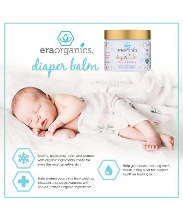 Organic Era Organics Baby Diaper Rash Balm - Moisturizing & Soothing Cream for Sensitive Skin. USDA Certified Natural Ointment for Nourishment & Protection - Buy Online on GoSupps.com