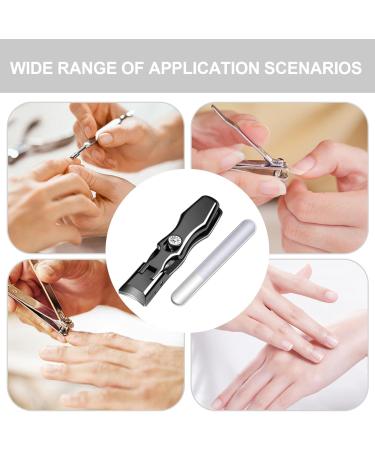 nail clippers for thick nails nail clippers with nail catcher | jaw nail clippers - stainless steel nail file toe nail clippers manicure tool for women Black - Buy Online on GoSupps.com