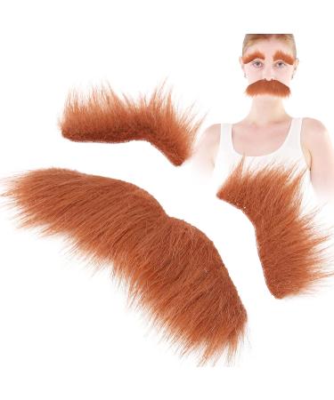 Adhesive Fake Mustache Set Fake Beard Eyebrow Set Face Mustaches Bulk with Eyebrow Brown Self Adhesive Fake Eyebrows Beard Moustache Kit Costume Facial Hair Mustaches for Costume and Halloween Festival Party - Buy Online on GoSupps.com