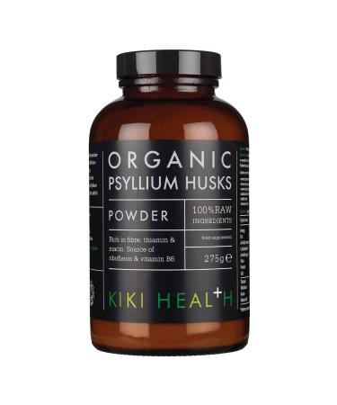 KIKI Health Premium Certified Organic Psyllium Husk Powder | 100% Soluble Fiber for Digestion GMO-Free Rich in Nutrients Gluten/Wheat-Free | Supports Digestive Wellness & Mineral Absorption - 275g