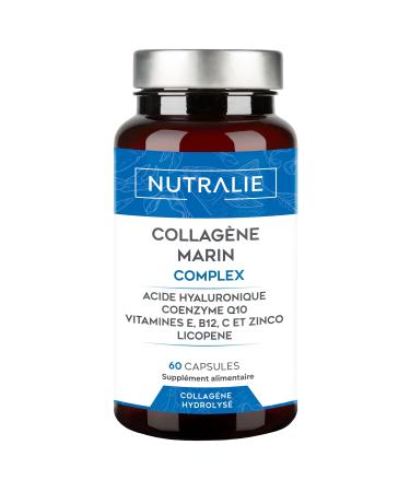 Pure Hydrolyzed Marine Collagen - Hyaluronic Acid Q10 Vit C E - Skin Joints - PRICE 2023 - Hydrolyzed Marine Collagen Peptide Type I - 60 Capsules Marine Collagen Nutralie