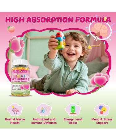 Geeoasis L-methylfolate for Kids Gummies Methylated B Complex Chewable Supplement for Women with Methylated B12 Zinc Citrate Vitamin C Choline Theanine & Saffron Energy Stress 5-MTHFR 60 Ct - Buy Online on GoSupps.com