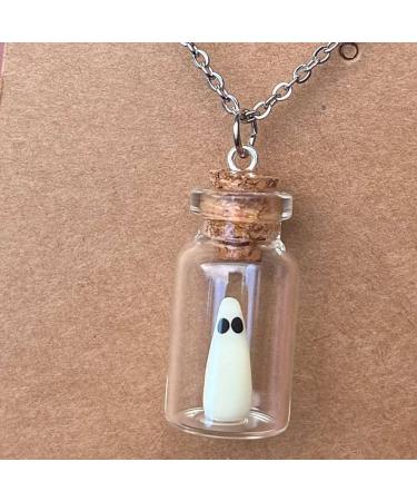 Nagoyuki 1 PCS Glow in the Dark Adopt A Ghost Necklace Cute Halloween Jewellery Pet Ghost - Buy Online on GoSupps.com