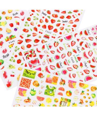 DIY Manicure Decor Summer Fruits Water Transfer Nail Salon Nail Tips Nail Decals Nail Stickers Self-Adhesive(D) - Buy Online on GoSupps.com
