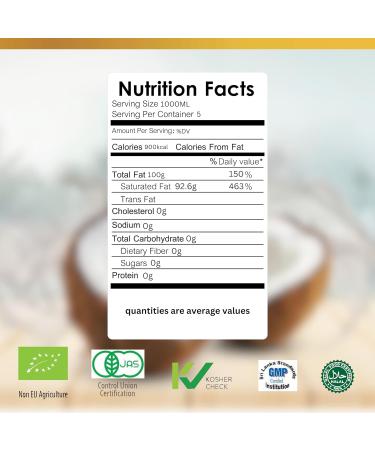 SHANKAR 100% Organic Coconut Oil 1L - Extra Virgin, Raw Cold Pressed for Cooking and Wellness - Buy Online on GoSupps.com
