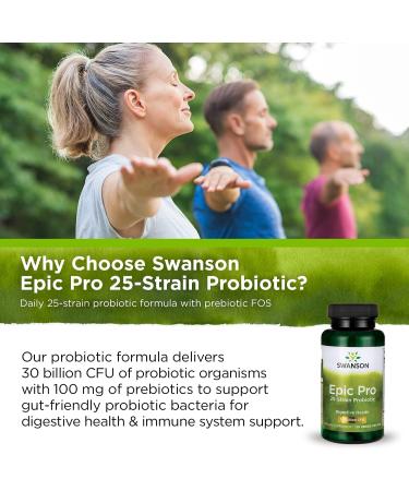 Swanson Epic-Pro 25-Strain Probiotic - 30 Capsules (2 Pack) | Digestive & Immune Support - Buy Online on GoSupps.com