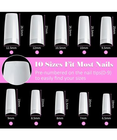 500 Pieces French Artificial Nail Tips Set - False Acrylic Nails with 4 Glue Tubes for DIY Nail Design - Perfect for Extensions & Natural Looks - Buy Online on GoSupps.com