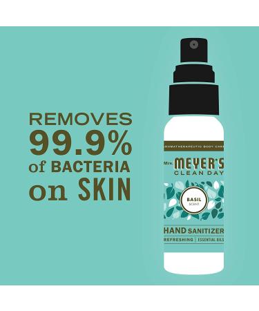 Mrs. Meyer's Antibacterial Hand Sanitizer Spray 2 oz - Basil Scent, Pack of 4 | Travel Size, Removes 99.9% of Bacteria - Buy Online on GoSupps.com
