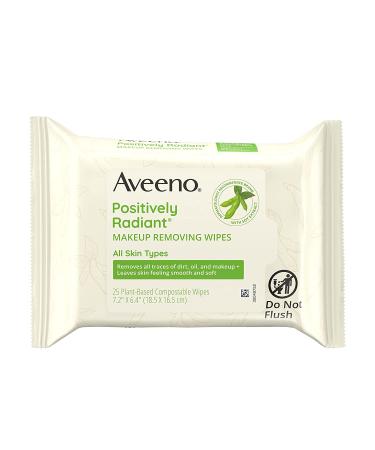 Aveeno Positively Radiant Makeup Removing Wipes with Soy Extract - 25 ct - Buy Online on GoSupps.com