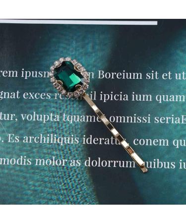 Inilbran Vintage Emerald Crystal Hair Clips Emerald Rhinestone Hair Pins Barrettes Green Crystal Hairpin Barrette Shiny Cz Hair Pins Hairclip Decorative Bobby Pins Crystal Wedding Hairclip(Dark Green) - Buy Online on GoSupps.com