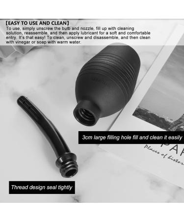 10 oz Enema Bulb Kit with Storage Bag - Silicone Douche for Men and Women - Comfortable Anal or Vaginal Cleaner (Black) - Buy Online on GoSupps.com