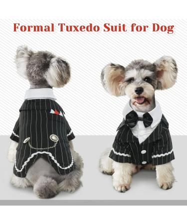 DENTRUN Dog Stylish Suit with Bow Tie Costume for Small to XXX-Large Dogs - Perfect for Weddings, Halloween, Birthdays - Pet Formal Clothes - Buy Online on GoSupps.com