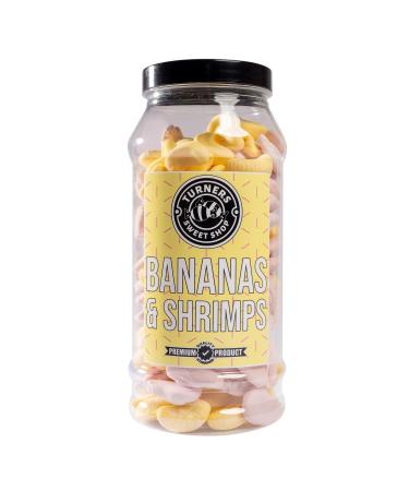 Bananas & Shrimps - 385g by Turners Sweet Shop Traditional Retro Gift Jar Classic Original Pick & Mix Sweets Quality Confectionary Fantastic Gifts for Him Her or Them