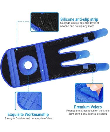 AVIDDA Knee Support Brace with Side Stabilizers | Adjustable Patella Tendon Brace for Running & Sports | Joint Pain & Arthritis Relief | Men & Women | Blue (M-XL) - Buy Online on GoSupps.com